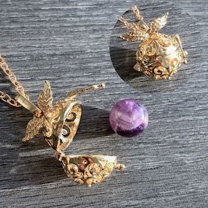 Crystal Wishing Necklace: Aromatherapy Diffuser, Healing Gemstone Pendant (chain included)