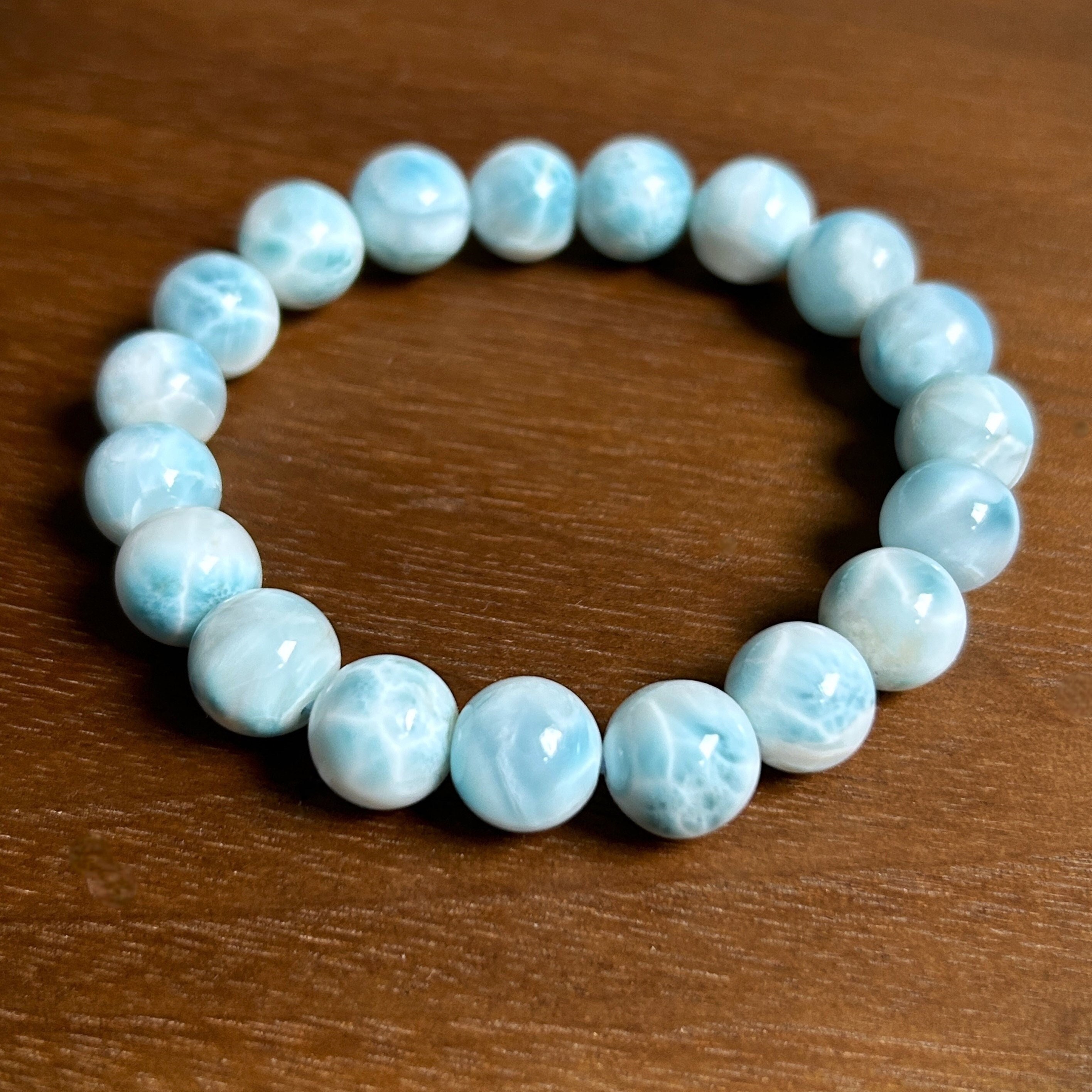 Larimar Wheel Beaded Stretchy Bracelets Larimar Wheel Beaded Stretchy Bracelets