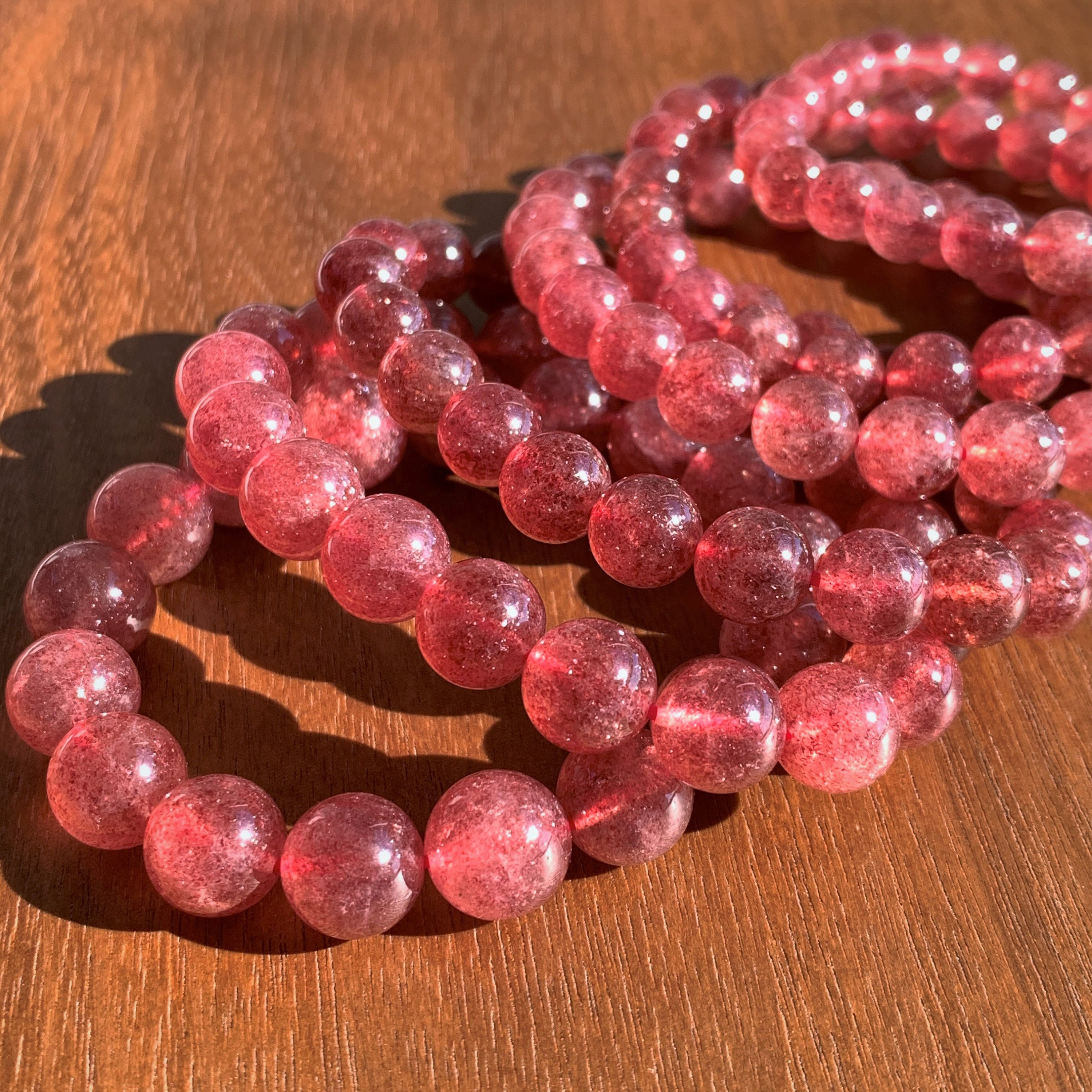 Strawberry Quartz Bracelet - Etsy