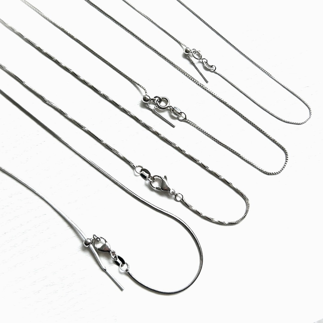 925 Sterling Silver Adjustable Necklace Chain Black Waxed Polyester