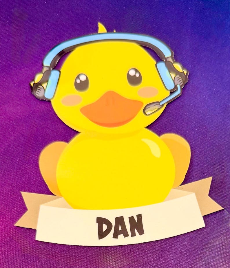 Cruising Ducks with Hats - Personalised Cruise Door Magnets. 12 - Gamer Headset