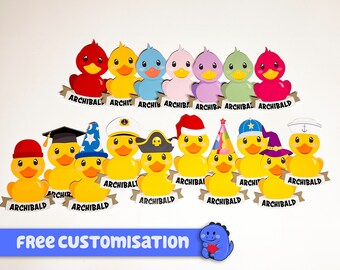 Cruising Ducks with Hats - Personalised Cruise Door Magnets.