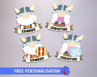 Cruising Viking Gonks with Shields - Personalised Cruise Door Magnets | Full Magnet Back