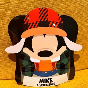 Personalisierte Alaska Kreuzfahrt Türmagnet: Mickey & Minnie Goofy