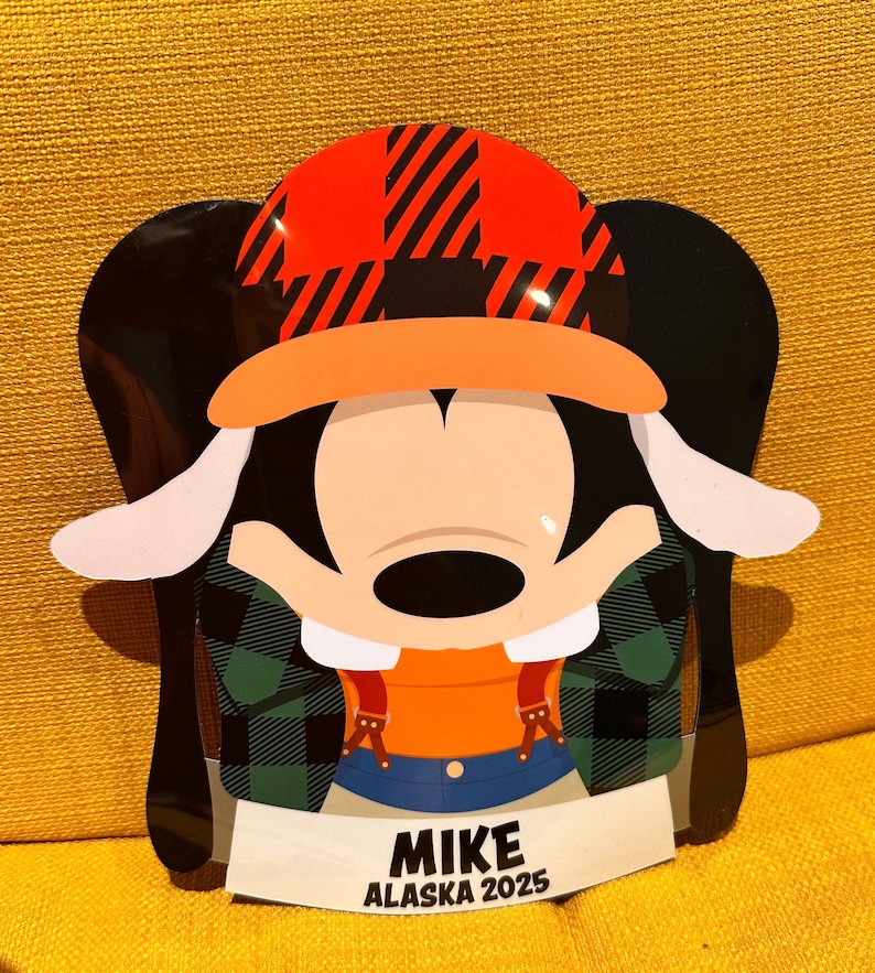 Personalisierte Alaska Kreuzfahrt Türmagnet: Mickey & Minnie Goofy