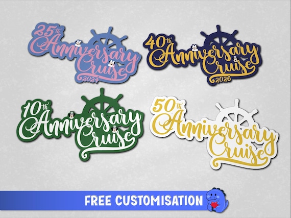Anniversary Cruise Door Magnet - custom colours | Disney Cruise Magnets | Full Magnet Back