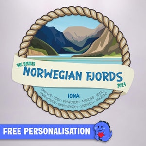 Imán personalizado con diseño de cuerda para puerta de crucero noruego