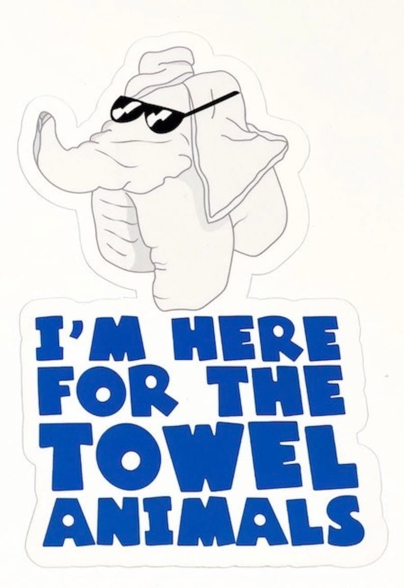 Towel Animal Collection Cruise Door Magnets “I’m Here”