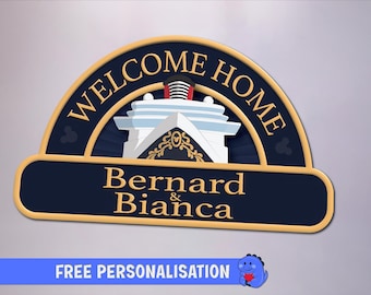 Disney Cruise Plaque Header | Personalised Magnet | Sign | Ship Name Door Magnet | Full Magnet Back