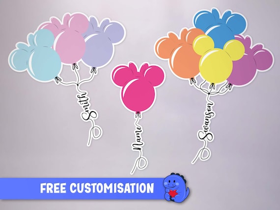 Personalised Mickey Balloon Cruise Door Magnet | Disney Cruise Magnets | Cruise Decorations | Full Magnet Back