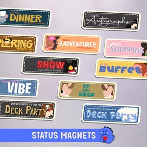 Cruise Ship Disney Inspired Door Status Magnets Set | Disney Cruise Magnets | Cruise Decorations | Full Magnet Back