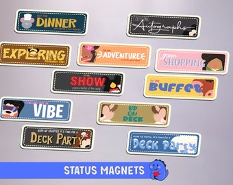 Set di magneti per porta ispirati alla Disney, nave da crociera / Magneti da crociera Disney / Decorazioni da crociera / Retro magnete completo