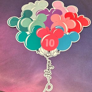 Ímã de porta personalizado com balão do Mickey | Ímãs de cruzeiro da Disney | Decorações de cruzeiro | Ímã com verso completo Bunch of 10