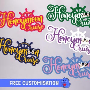 Honeymoon Cruise Door Magnet - custom colours | Disney Cruise Magnets | Full Magnet Back