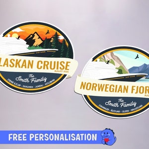 Alaskan Cruise | Norwegian Cruise Ship Cruise Door Magnet | Cruise Decoration | Full Magnet Back | Personalised
