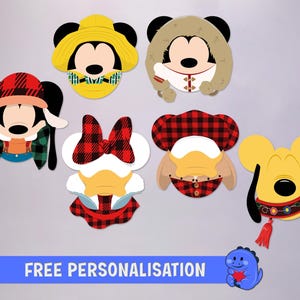 Alaskan Mickey, Minnie and Friends - Personalised Cruise Door Magnets | Disney Cruise Magnets | Full Magnet Back