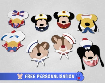 Cruisten Fab Five - Cruise Türmagnete mit Gravur | Disney Cruise Magnete | Voll Magnet Zurück