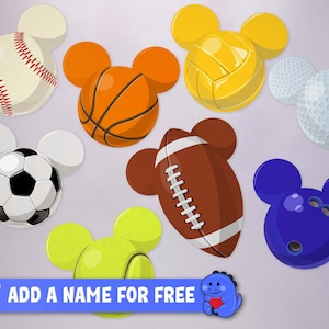 Disney inspired Sports - Personalised Cruise Door Magnets | Disney Cruise Magnets | Full Magnet Back