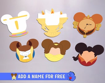 Beauty and the Beast Collection - Personalised Cruise Door Magnets | Disney Cruise Magnets | Full Magnet Back