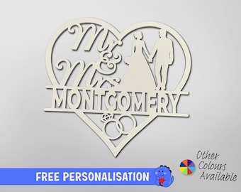 Gepersonaliseerde 3D-trouwplaquette | Cruisedeurdecoratie
