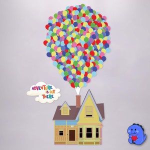 Up - House and Balloons with Cloud. EXTRA LARGE Cruise Door Magnet | Disney Cruise Magnets | Cruise Decorations | Full Magnet Back
