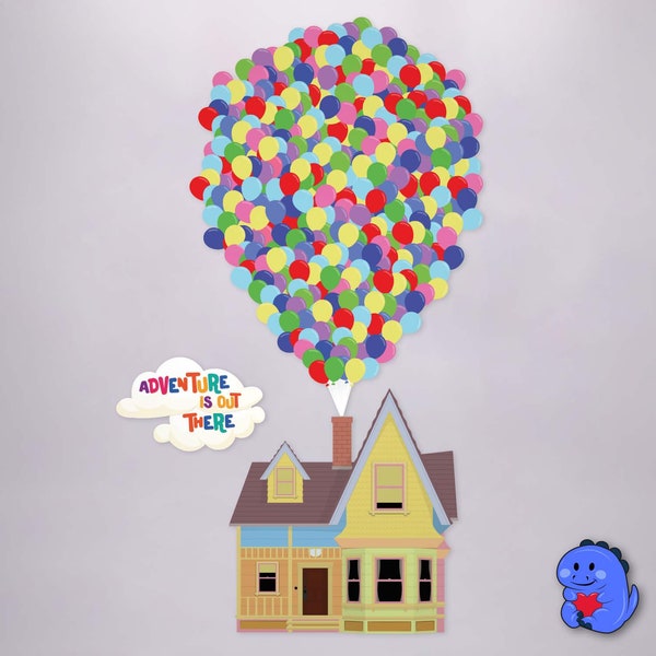 Up - House and Balloons with Cloud. EXTRA LARGE Cruise Door Magnet