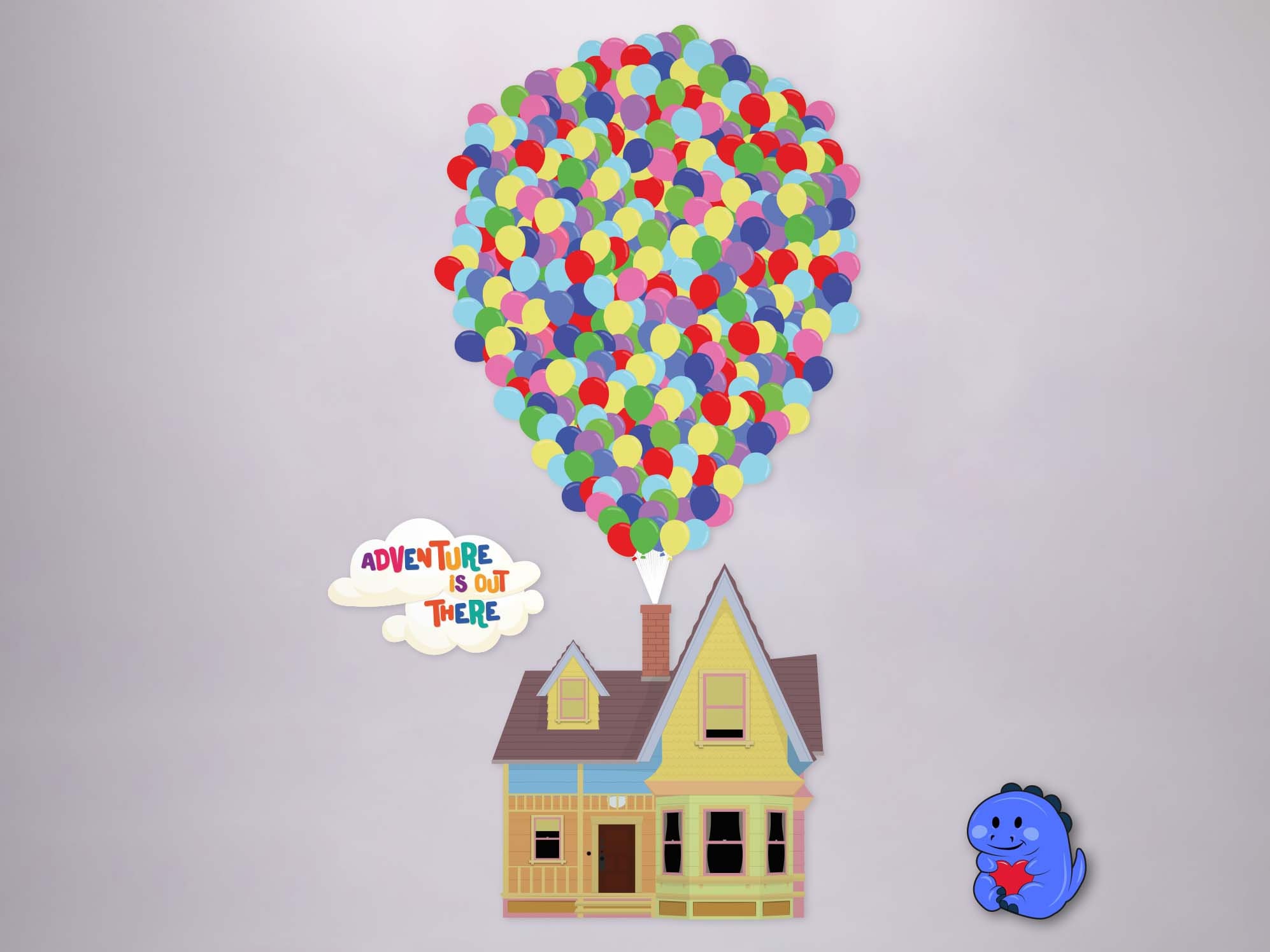 Su - Casa e palloncini con nuvola. Magnete per porta da crociera EXTRA LARGE / Magneti da crociera Disney / Decorazioni da crociera / Retro magnete completo