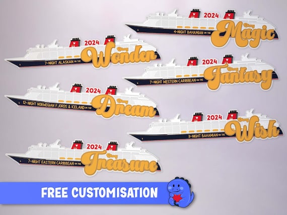 Disney Cruise Ship - Personalised Cruise Door Magnets | Disney Cruise Magnets | Full Magnet Back