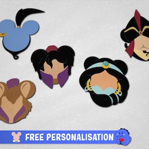 Colección Aladdin - Imanes personalizados para puertas de cruceros / Imanes de cruceros Disney / Parte posterior del imán completa