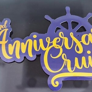 Deurmagneet jubileum cruise - aangepaste kleuren | Disney cruisemagneten | Volledige magneet achterkant No characters