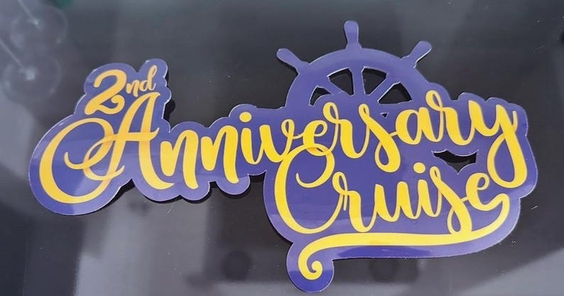 Deurmagneet jubileum cruise - aangepaste kleuren | Disney cruisemagneten | Volledige magneet achterkant No characters