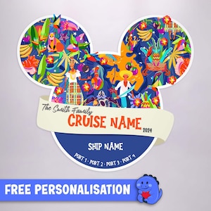 Op Disney geïnspireerde Caribische gepersonaliseerde cruisedeurmagneet | Disney cruisemagneten | Volledige magneet achterkant