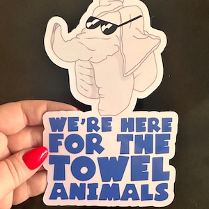 Towel Animal Collection Cruise Door Magnets “We’re Here”