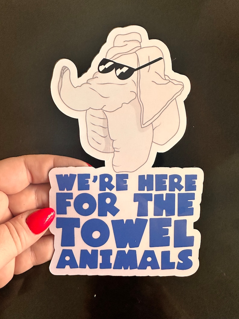 Towel Animal Collection Cruise Door Magnets “We’re Here”