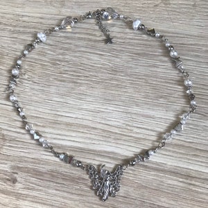 Steel Beaded Fairy Necklace, Beaded Necklace, Y2K Necklace, Indie Necklace, Beaded Fairy Necklace, Fairycore Necklace