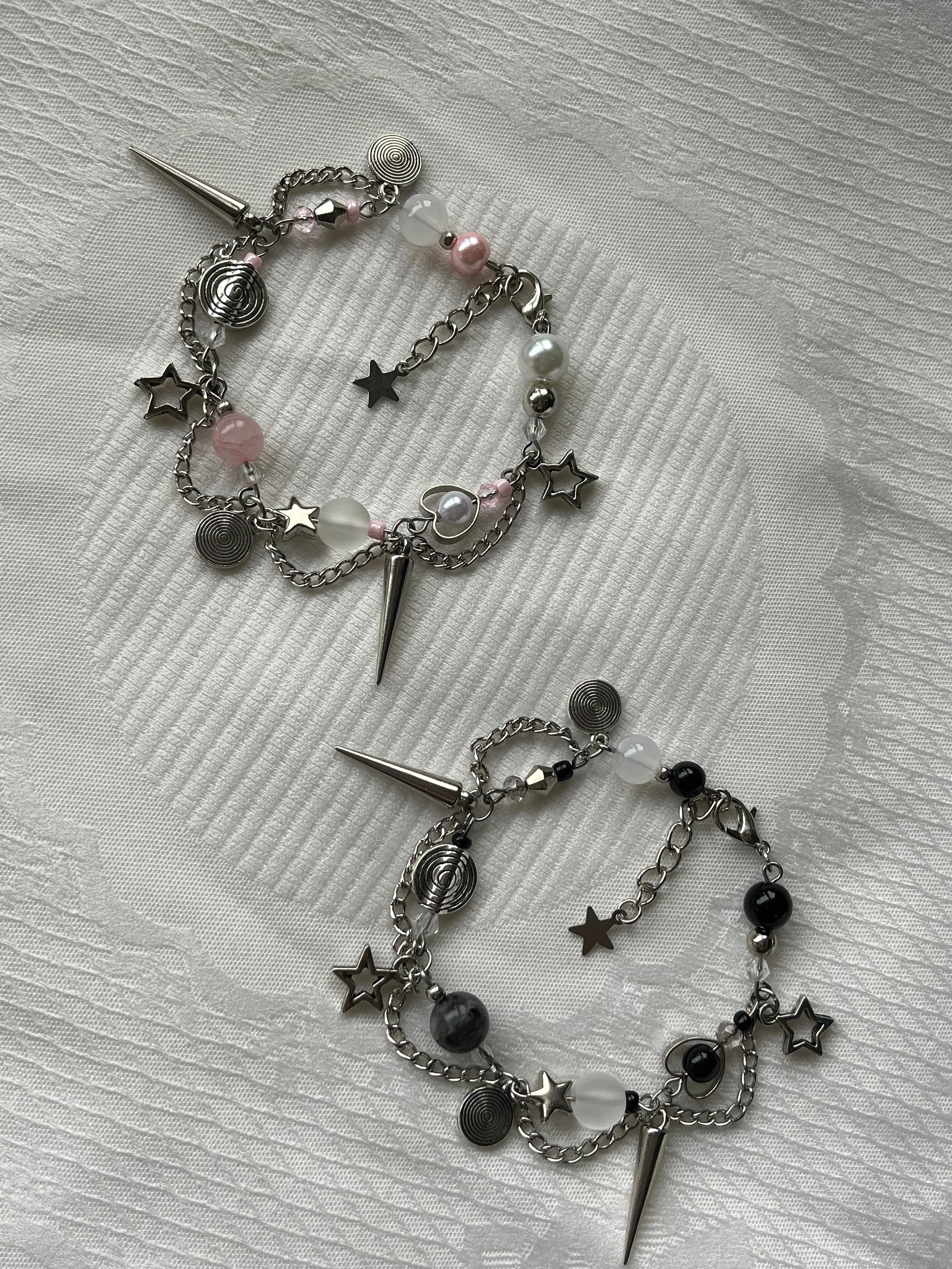 Matching Chain Detailed Bracelets, Y2K Bracelet, Grunge Matching Chain Detailed Bracelets, Y2K Bracelet, Grunge