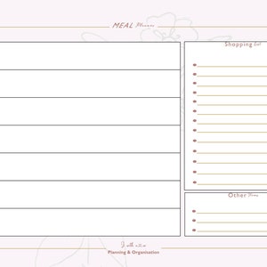 Flower Minimalist printable planners weekly meal planner, monthly planner & weekly planning