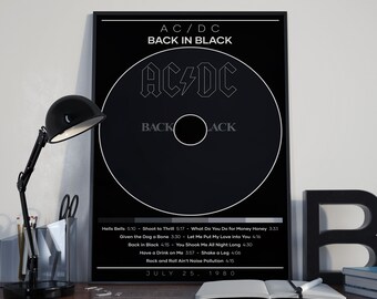 Acdc Back in Black Poster - Etsy