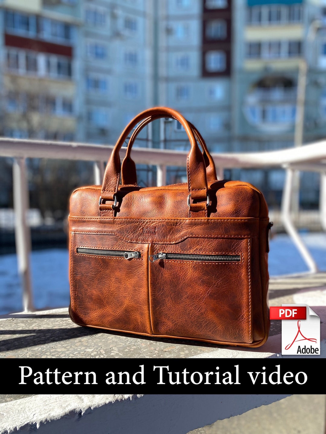 Leather Laptop Bag Pattern Messenger Bag Pattern PDF Sewing Pattern leather-laptop-bag-pattern-messenger-bag-pattern-pdf-sewing-pattern