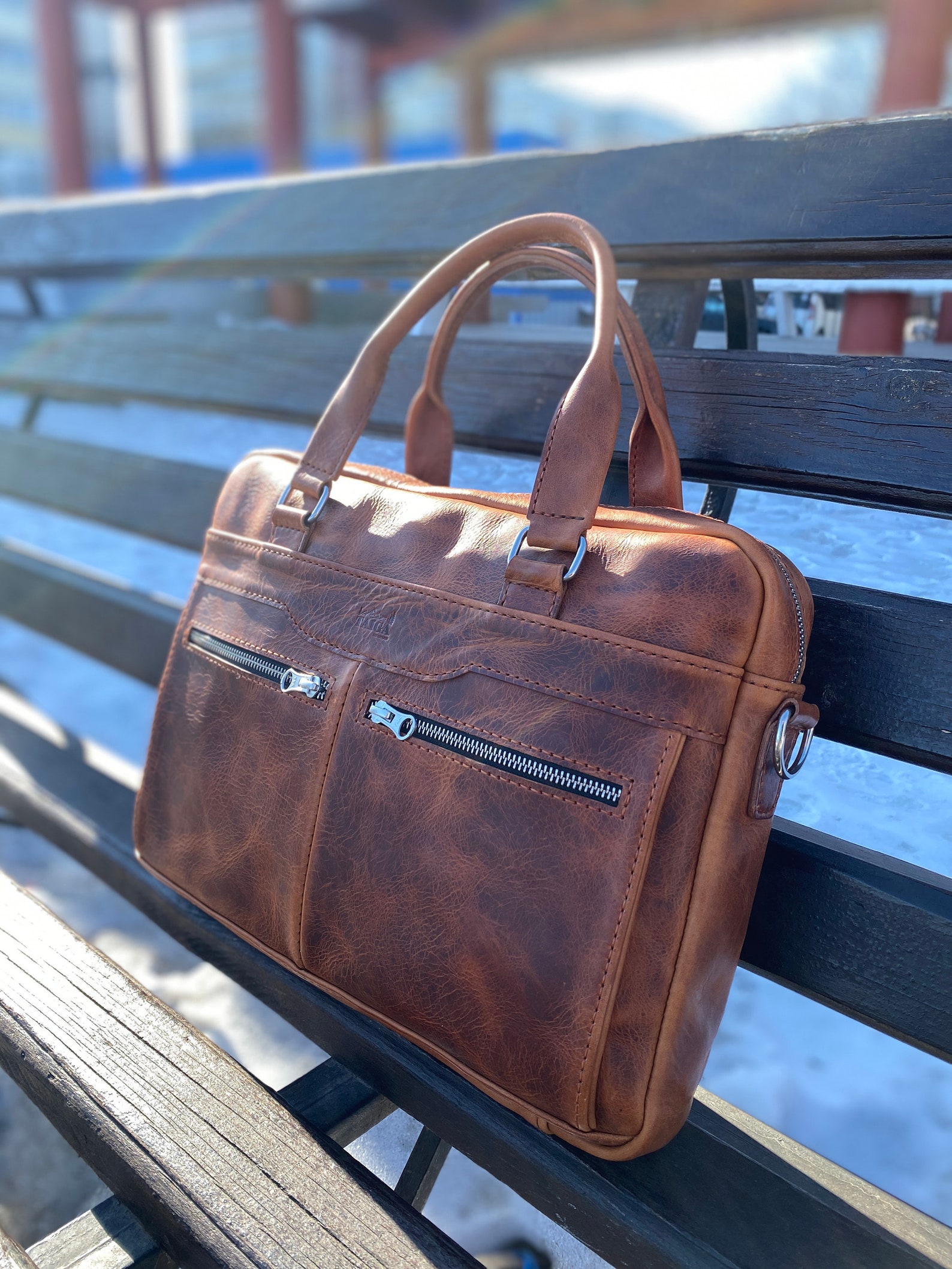 Leather Laptop Bag Pattern, Messenger Bag Pattern, PDF Sewing Pattern