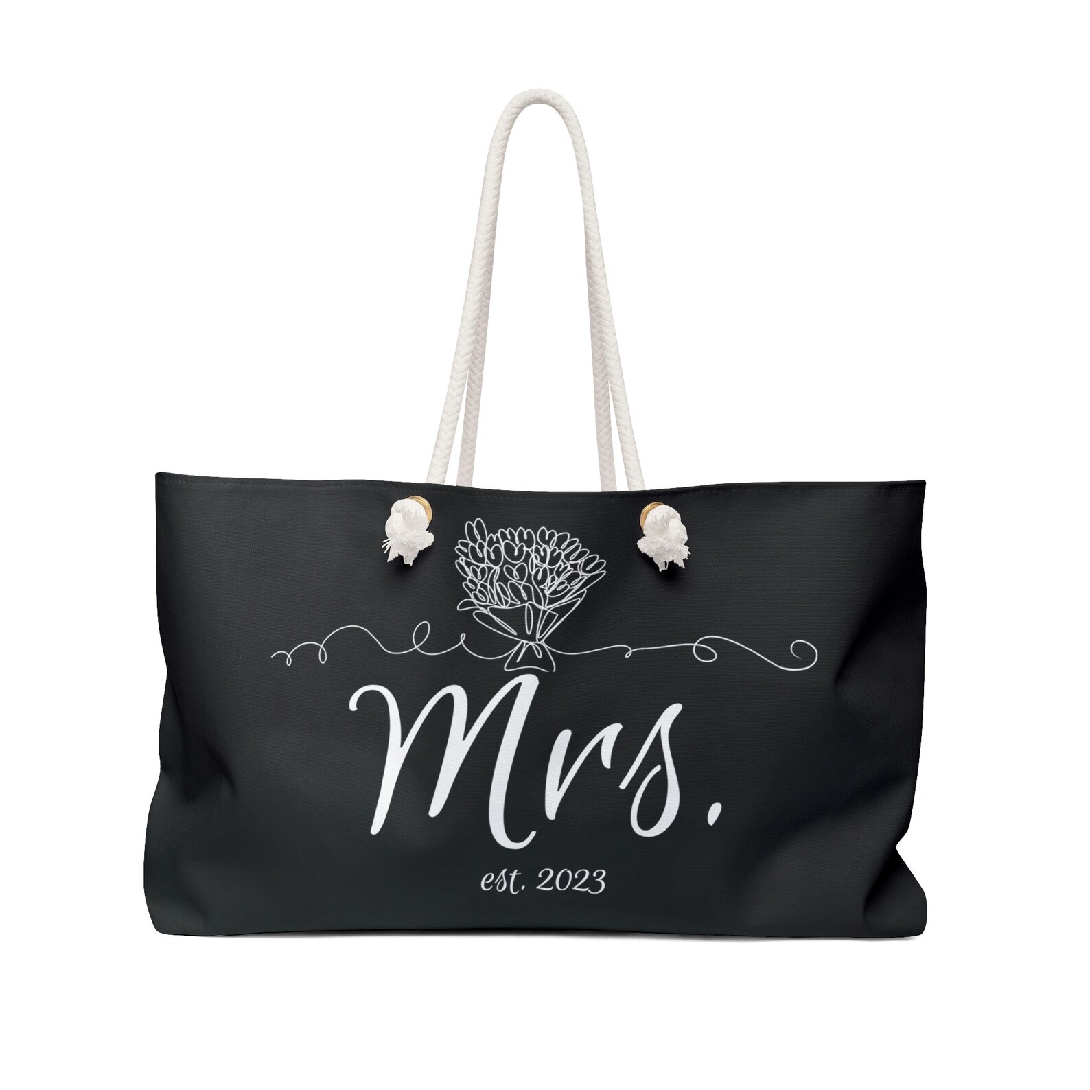 Oversized Weekender Honeymoon Bag Black mrs. Est. Etsy