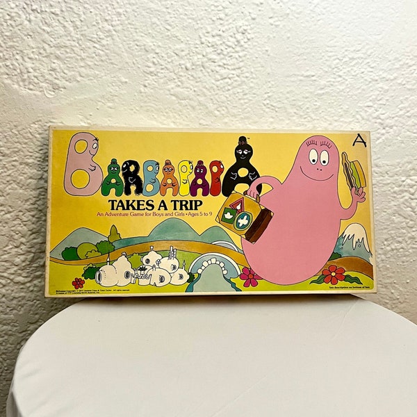 Barbapapa Takes A Trip 1977 Complete Vintage Board Game Selchow & Righter Games Racing Game French American Cartoon Character Nostalgic Gift