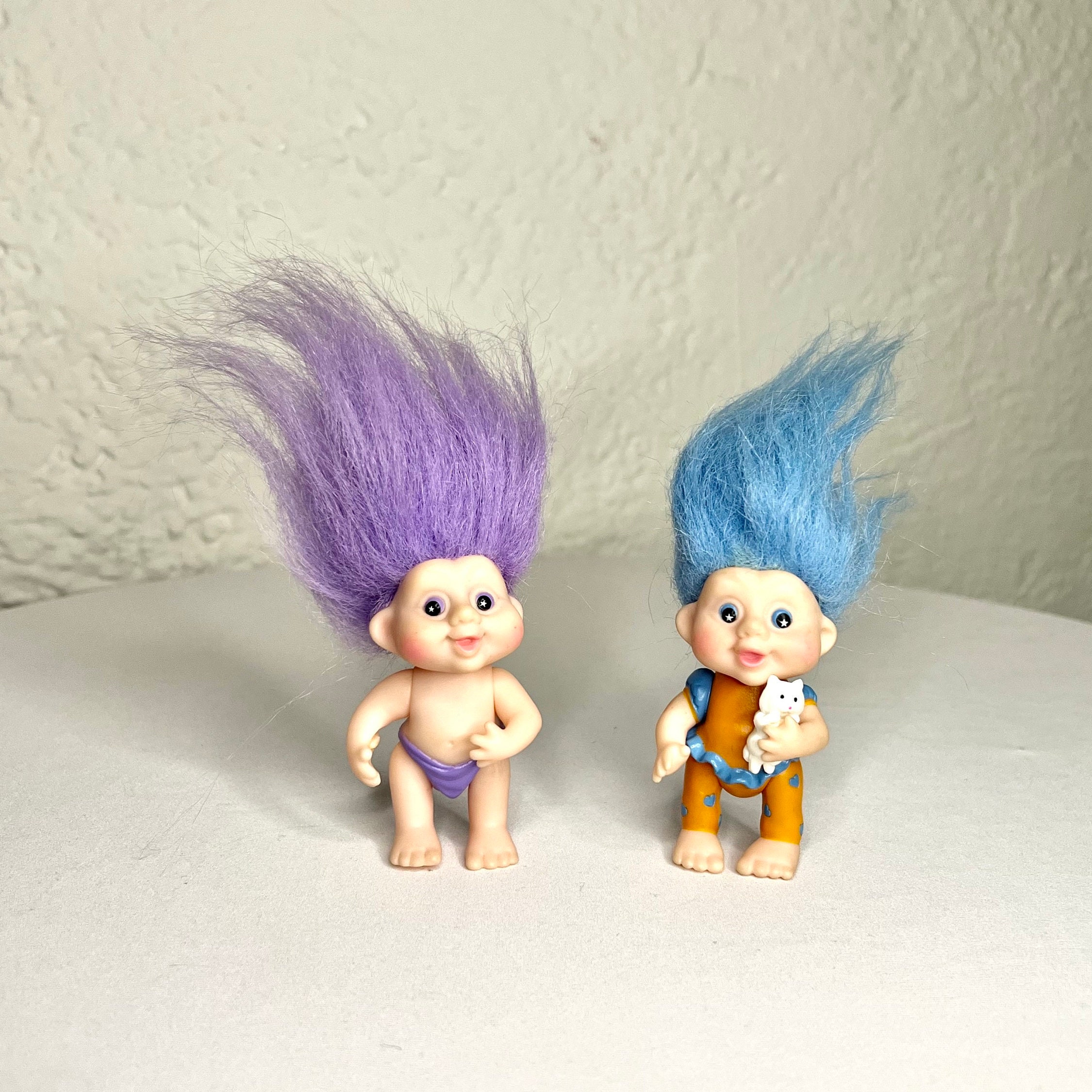 Magic Trolls Poseable Figurine Dolls Baby in a Boy and Girl Outfit by