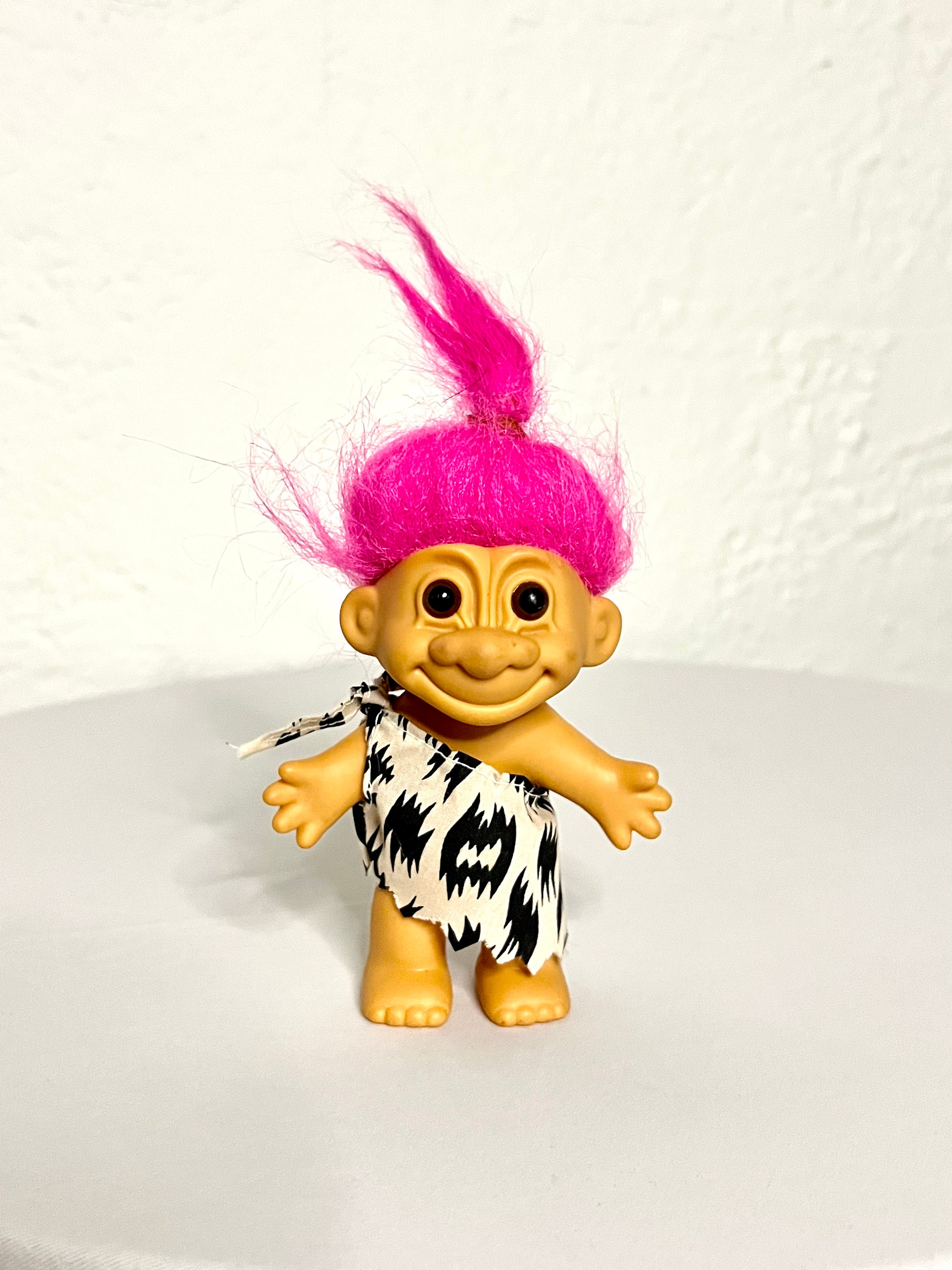 90s Flintstones Troll Caveman Neanderthal Doll With Pink Troll