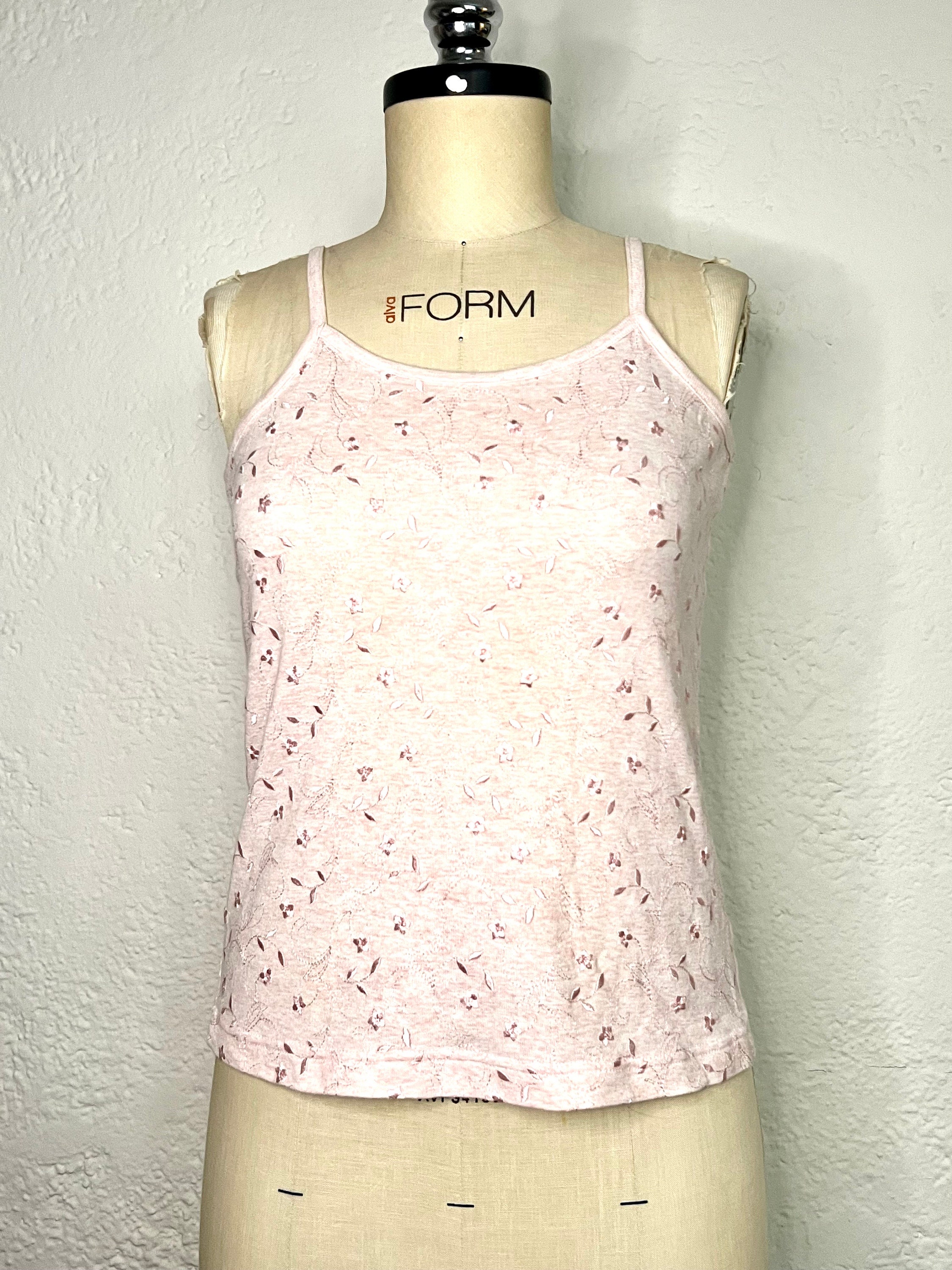 Light Pink Camisole Woman With Floral Embroidery by Elan