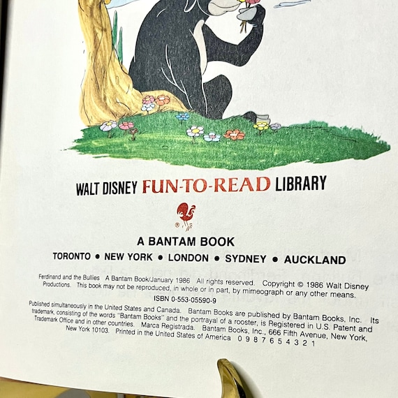 Rare Collector's Ferdinand and the Bullies 1986 Walt Disney