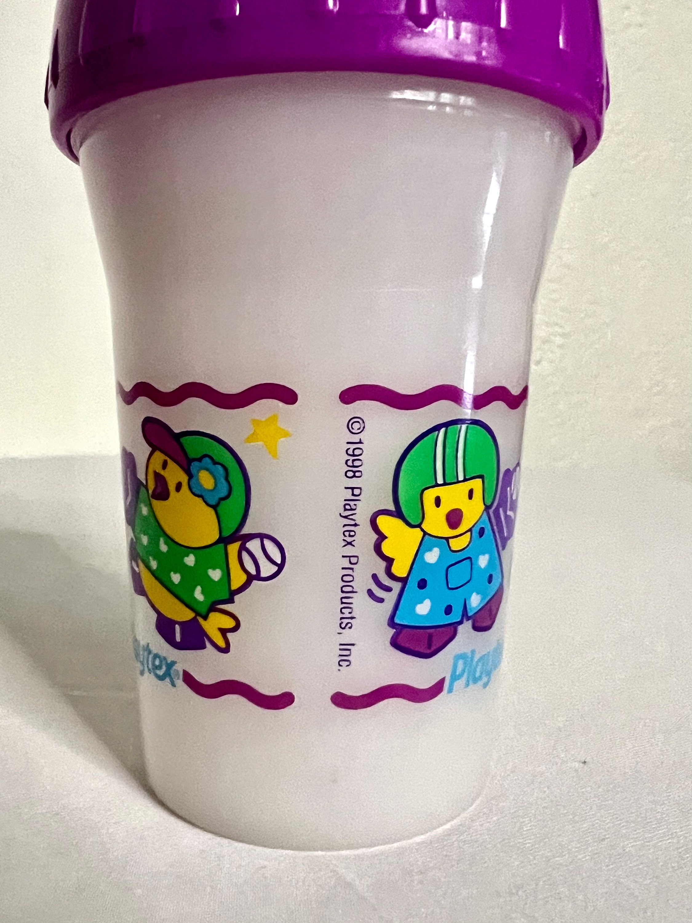 Purple Playtex 1997 Plastic Sippy Cup Spill Proof Baby Toddler Bottle or on  the Go Cup Great Baby Shower Gift Kids Water Bottle Tumbler 