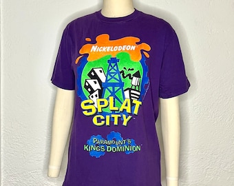 90s Nickelodeon and Paramount Pictures Splat City Kings Dominion Amusement Theme Park Shirt great piece of Roller Coaster Y2K Nostalgia