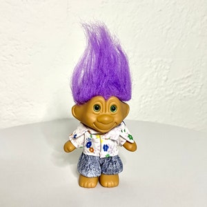 Purple Troll by Russ Berrie and Co/Girl Troll Costumes/Trolls Girl Outfit/Troll Doll Clothes/90s Troll/Russ Figurine/Rare Troll Doll
