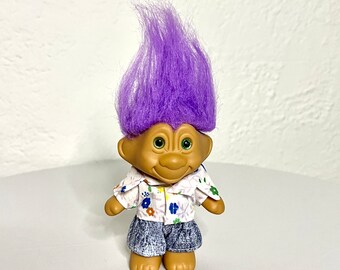 Purple Troll by Russ Berrie and Co/Girl Troll Costumes/Trolls Girl Outfit/Troll Doll Clothes/90s Troll/Russ Figurine/Rare Troll Doll